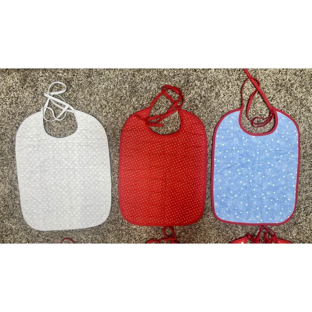 Lot Of 6 Quilted Handmade Bibs Dog Theme Large Size‎ 12